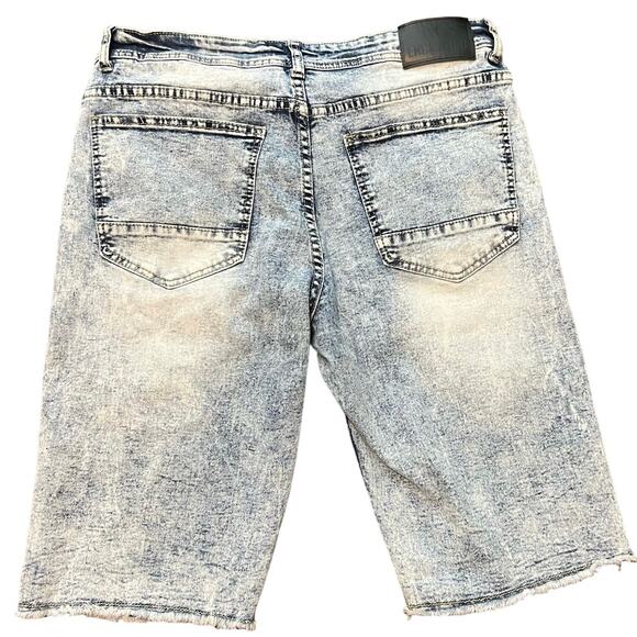Encrypted Men’s Graffiti Acid Wash Denim Shorts Size 34 Jorts Mushroom Urban - Picture 2 of 8